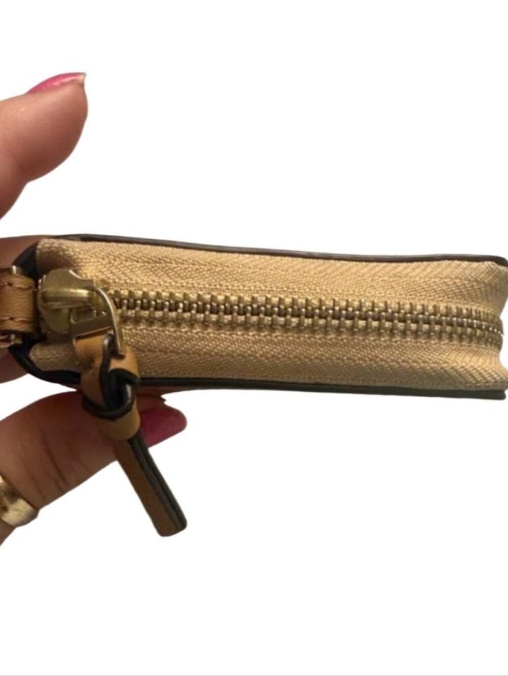 Tory Burch Metallic Gold Zip-Around Wallet EUC - Picture 4 of 7